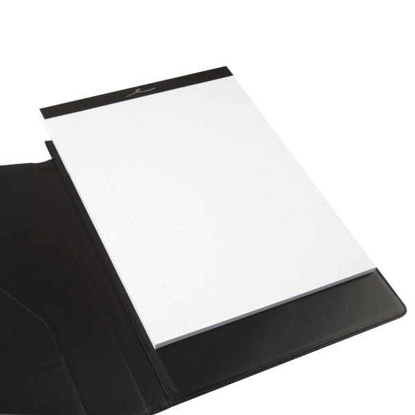 slide 4 of 4, Office Depot Brand Professional Legal Pad With Privacy Cover, 8-1/25'' X 11'', Narrow Ruled, White, 100 Pages (50 Sheets), Black, 50 ct