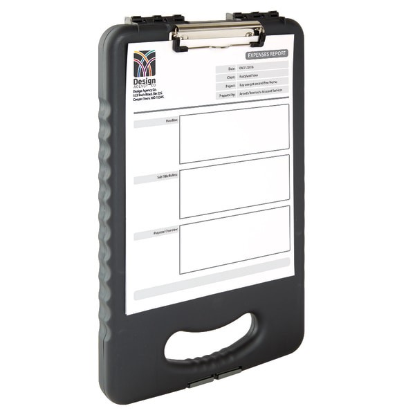 slide 3 of 4, Office Depot Brand Form Holder Storage Clipboard Box, Charcoal, 15 in x 13 in x 2 in