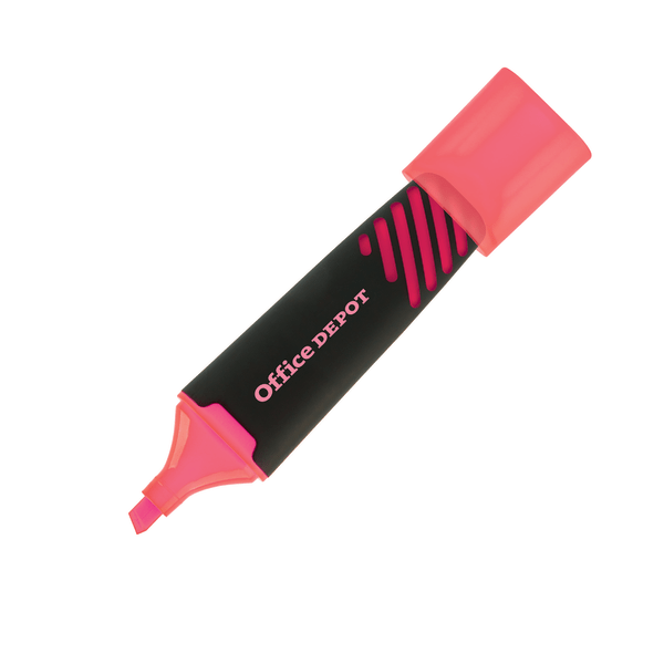 slide 3 of 8, Office Depot Brand Liquid Highlighters, Chisel Point, Black/Translucent Barrel, Assorted Ink Colors, Pack Of 6, 6 ct