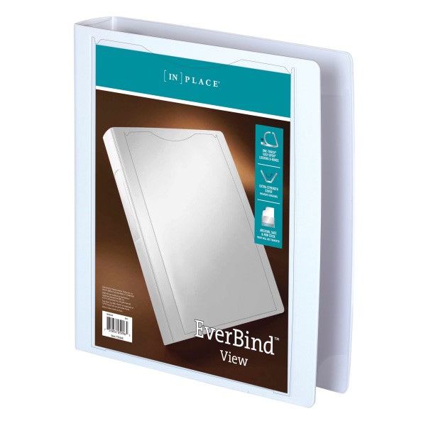 slide 2 of 5, Office Depot Brand Everbind D-Ring View Binder, 1 1/2'' Rings, White, 1 ct