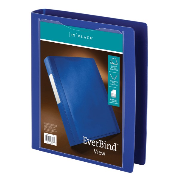 slide 3 of 5, Office Depot Brand Everbind D-Ring View Binder, 1 1/2'' Rings, Blue, 1 ct