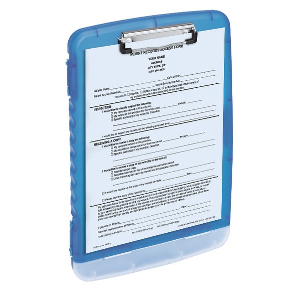 slide 2 of 3, Office Depot Brand Form Holder Storage Clipboard Box, Letter Size, Charcoal/Blue, 1 ct