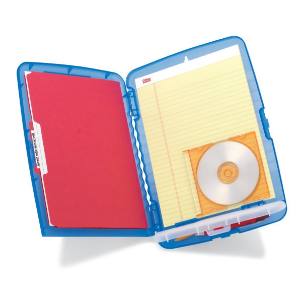 slide 3 of 3, Office Depot Brand Form Holder Storage Clipboard Box, Letter Size, Charcoal/Blue, 1 ct