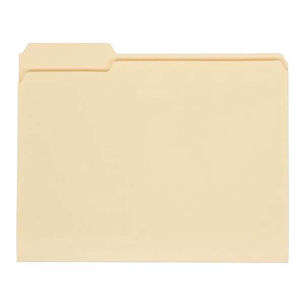 slide 2 of 5, Office Depot File Folders, 1/3 Cut, Letter Size, 30% Recycled, Manila, Pack Of 100 Folders, 100 ct