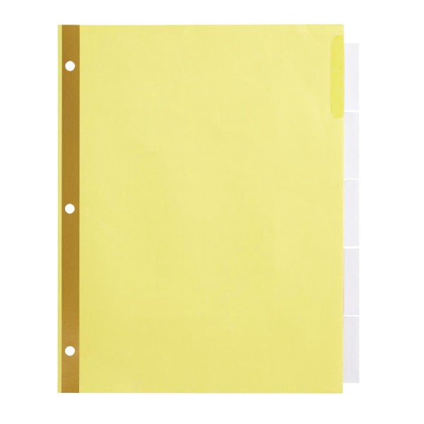 slide 2 of 4, Office Depot Insertable Dividers with Big Tabs, Buff, Clear Tabs, 5-Tab, 4 ct