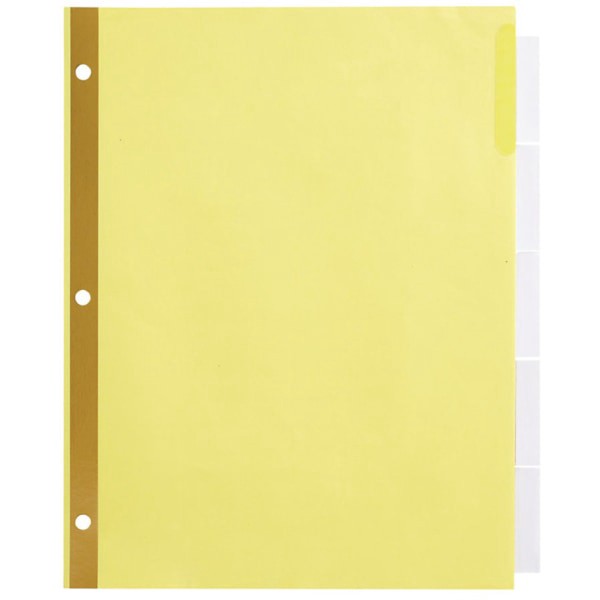 slide 4 of 4, Office Depot Insertable Dividers with Big Tabs, Buff, Clear Tabs, 5-Tab, 4 ct