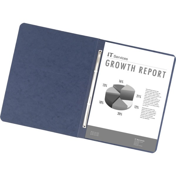 slide 3 of 4, Office Depot Brand Pressboard Report Covers With Fasteners, 50% Recycled, Dark Blue, Pack Of 5, 5 ct
