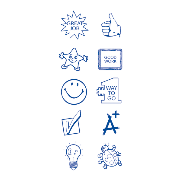 slide 2 of 2, Office Depot Brand Self-Inking Kit, Teacher, Blue/Red, 1 ct