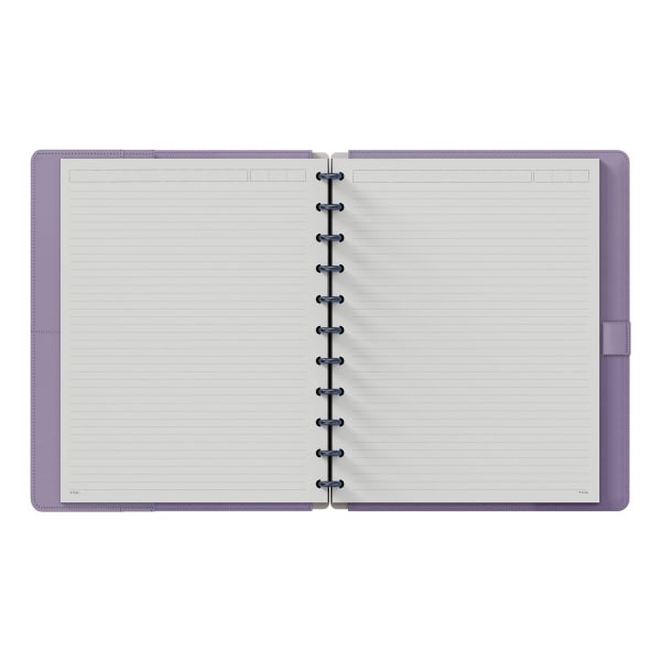 slide 4 of 5, TUL® Discbound Notebook With Leather Cover, Letter Size, Narrow Ruled, 60 Sheets, Lavender Mist/Lines, 1 ct