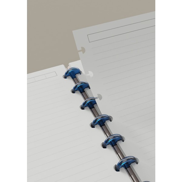 slide 5 of 5, TUL® Discbound Notebook With Leather Cover, Letter Size, Narrow Ruled, 60 Sheets, Lavender Mist/Lines, 1 ct