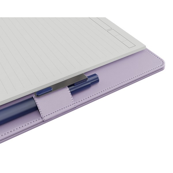 slide 2 of 5, TUL® Discbound Notebook With Leather Cover, Letter Size, Narrow Ruled, 60 Sheets, Lavender Mist/Lines, 1 ct