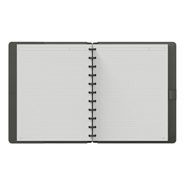 slide 4 of 5, TUL® Discbound Notebook With Leather Cover, Letter Size, Narrow Ruled, 60 Sheets, Smoke Moss Green, 1 ct