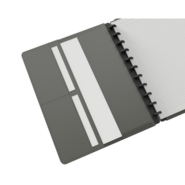 slide 5 of 5, TUL® Discbound Notebook With Leather Cover, Letter Size, Narrow Ruled, 60 Sheets, Smoke Moss Green, 1 ct