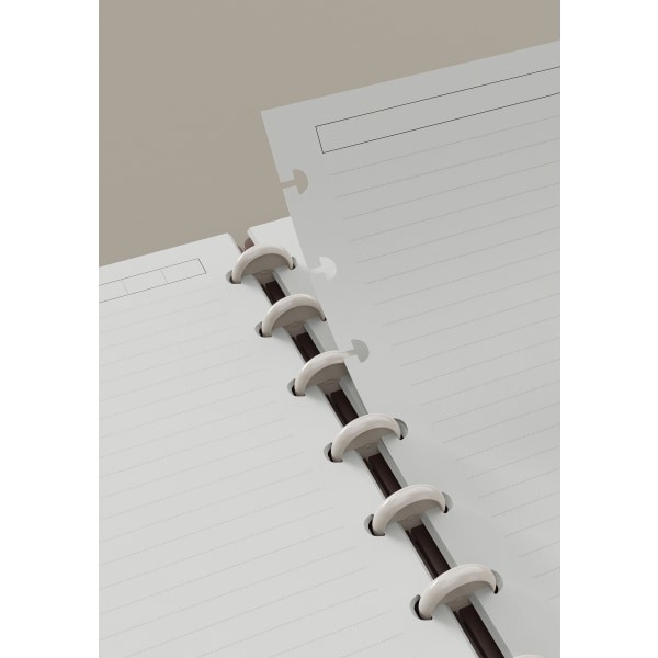 slide 2 of 5, TUL® Discbound Notebook With Leather Cover, Junior Size, Narrow Ruled, 60 Sheets, Cannoli Cream, 1 ct