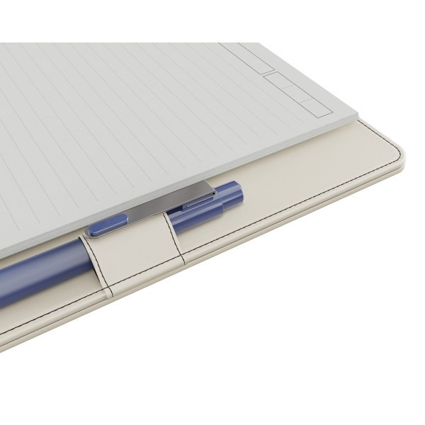 slide 5 of 5, TUL® Discbound Notebook With Leather Cover, Junior Size, Narrow Ruled, 60 Sheets, Cannoli Cream, 1 ct