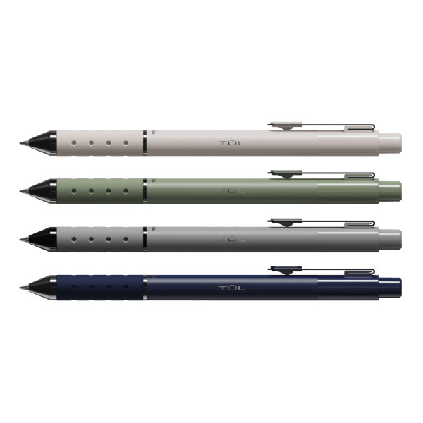 slide 5 of 6, TUL® GL Series Retractable Gel Pens, Medium Point, 0.7 mm, Assorted Gunmetal Barrel Colors, Black Ink, Pack Of 4 Pens, 4 ct