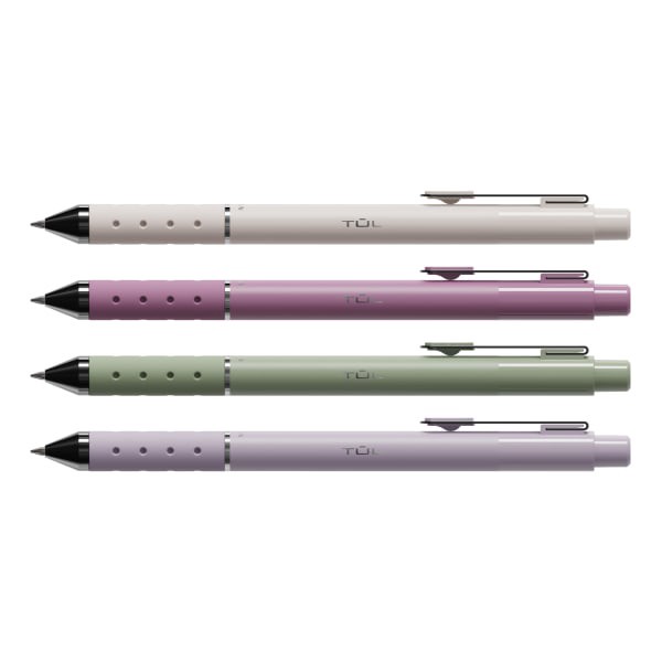slide 3 of 6, TUL® GL Series Retractable Gel Pens, Medium Point, 0.8 mm, Assorted Gunmetal Barrel Colors, Assorted Metallic Ink, Pack Of 4 Pens, 4 ct