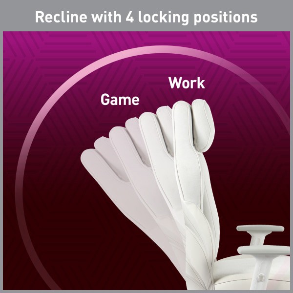 slide 5 of 10, RS Gaming™ Saphira Ergonomic Fabric/Vegan Leather High-Back Gaming Chair With Footrest, Warm White, BIFMA Compliant, 1 ct