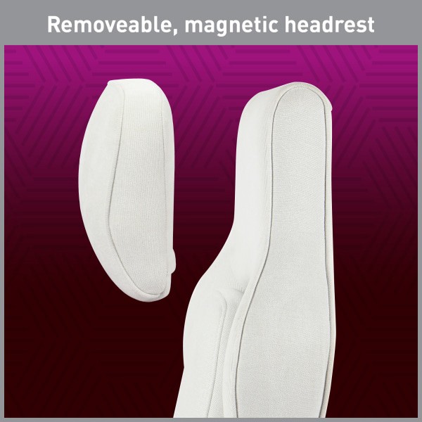 slide 3 of 10, RS Gaming™ Saphira Ergonomic Fabric/Vegan Leather High-Back Gaming Chair With Footrest, Warm White, BIFMA Compliant, 1 ct