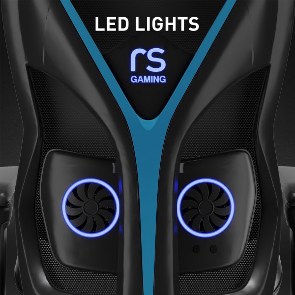 slide 7 of 10, Rs Gaming Eonix Ergonomic Mesh/Vegan Leather High-Back Active Chair & Footstool, Black/Blue, 1 ct