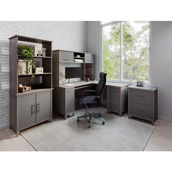 slide 7 of 7, Realspace Koru 23-1/2""W X 17-1/2""D Lateral 2-Drawer File Cabinet, 2-Tone Gray/Slate, 1 ct
