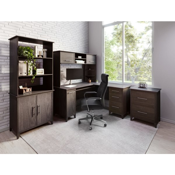slide 5 of 7, Realspace Koru 23-1/2""W X 17-1/2""D Lateral 2-Drawer File Cabinet, Espresso Oak, 1 ct