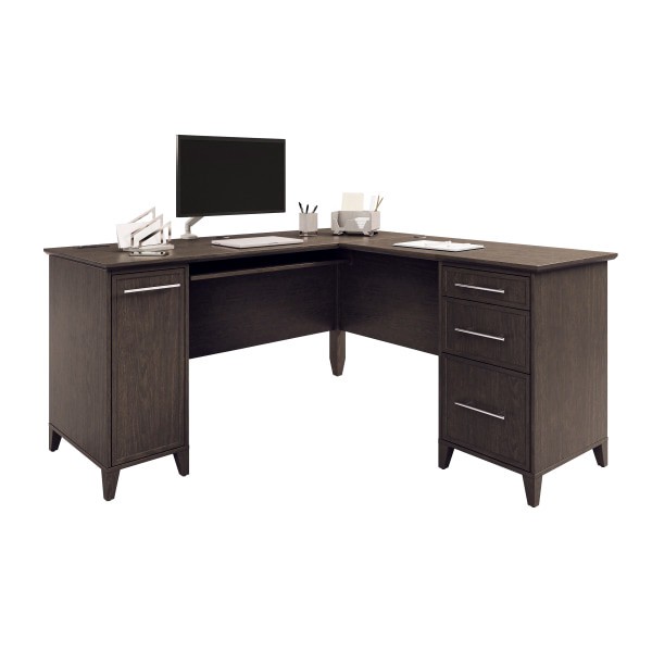 slide 2 of 2, Realspace Koru 60""W L-Shaped Corner Computer Desk With Integrated Power & Charging, Espresso Oak, 1 ct