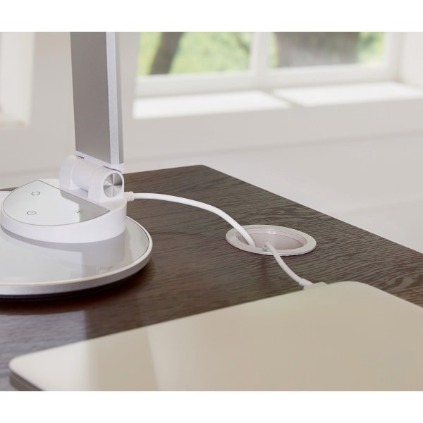 slide 5 of 10, Realspace Trezza 62"W L-Shaped Desk, Warm Walnut, 1 ct