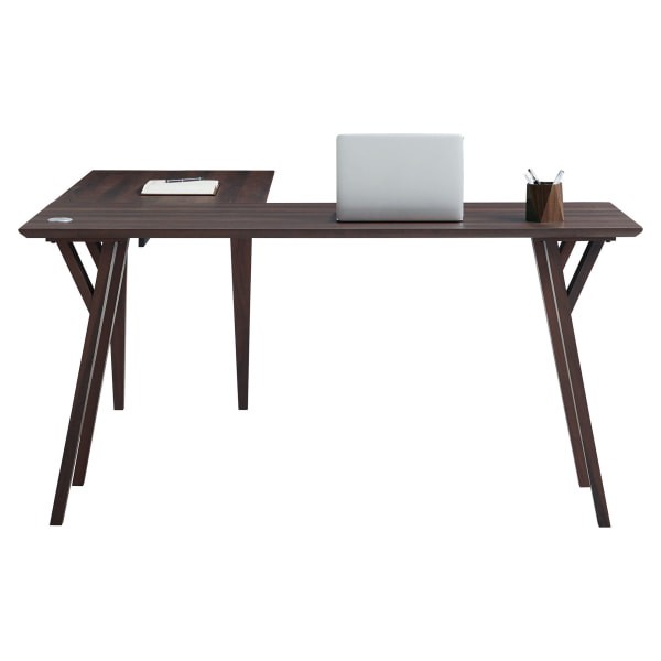 slide 7 of 10, Realspace Trezza 62"W L-Shaped Desk, Warm Walnut, 1 ct