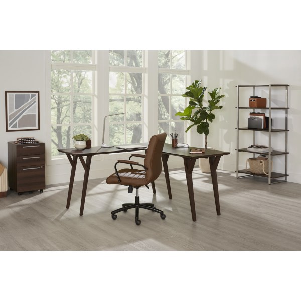 slide 4 of 10, Realspace Trezza 19"D Vertical 3-Drawer Mobile File Cabinet, Warm Walnut, 1 ct