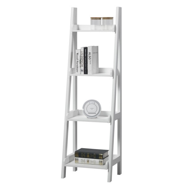 Realspace 60"H 4Shelf Narrow Ladder Bookcase, White 1 ct Shipt