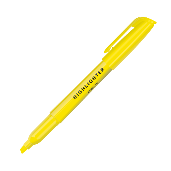 slide 2 of 2, Office Depot Brand Pen-Style Highlighters, 100% Recycled, Fluorescent Yellow, Pack Of 12, 12 ct