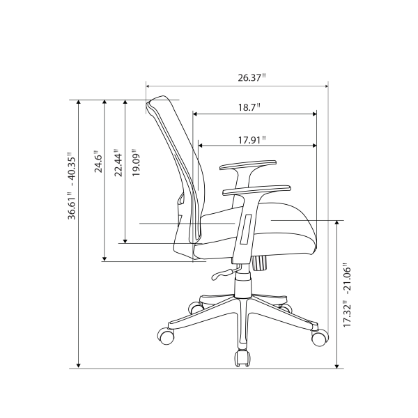 slide 7 of 10, Realspace Radley Mesh Mid-Back Task Chair, Black, 1 ct