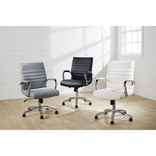Realspace Modern Comfort Winsley Bonded Leather MidBack Manager