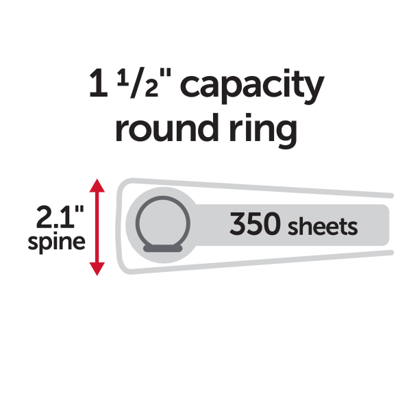 slide 5 of 5, Office Depot Brand 3-Ring Durable View Binder, 1-1/2'' Round Rings, 49% Recycled, Sage, 1 ct