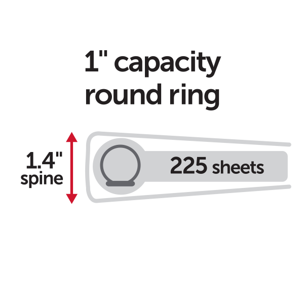 slide 3 of 5, Office Depot Brand 3-Ring Durable View Binder, 1" Round Rings, 49% Recycled, Blush, 1 in