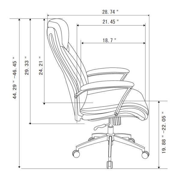 slide 5 of 10, Realspace Modern Comfort Verismo Bonded Leather High-Back Executive Chair, Brown/Chrome, 1 ct