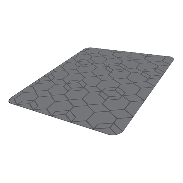 Realspace Fashion Chair Mat, 35" X 40", Dark Gray Hexagon 1 ct Shipt