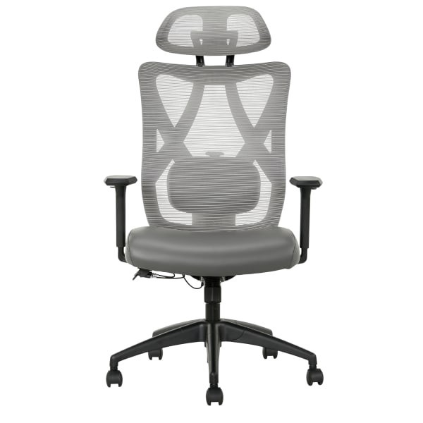 slide 2 of 4, Serta Sittrue Ridgefield Ergonomic Mesh/Vegan Leather High-Back Task Chair, Gray/Black, 1 ct