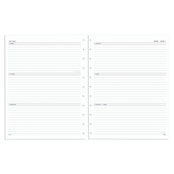 Tul Discbound Weekly/Monthly Planner Refill Pages, Letter Size 1 ct Shipt