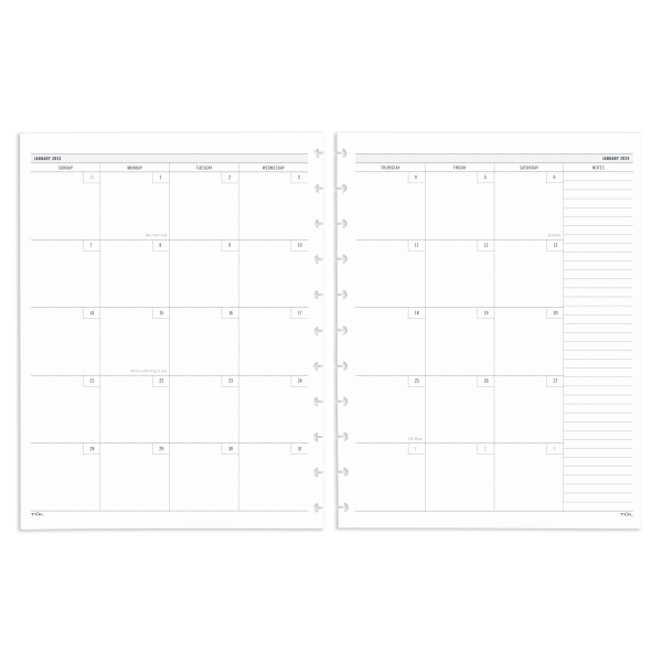 Tul Discbound Weekly/Monthly Planner Refill Pages, Letter Size 1 ct | Shipt