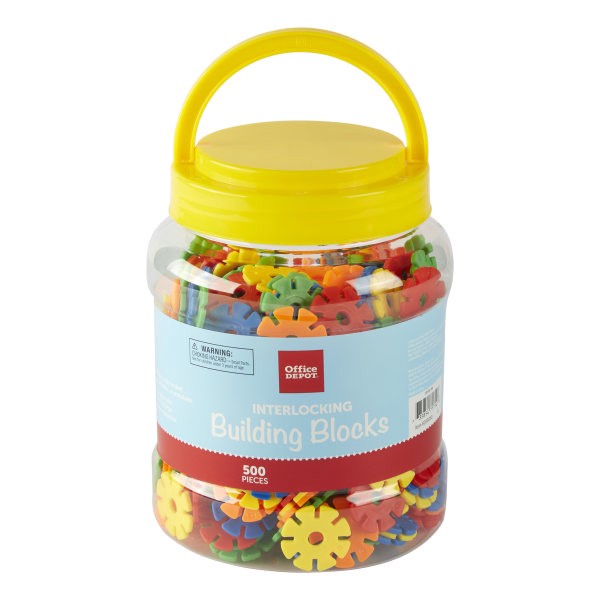 slide 2 of 4, Office Depot Brand Interlocking Building Blocks, Assorted Colors, Pre-K, Pack Of 500 Pieces, 500 ct
