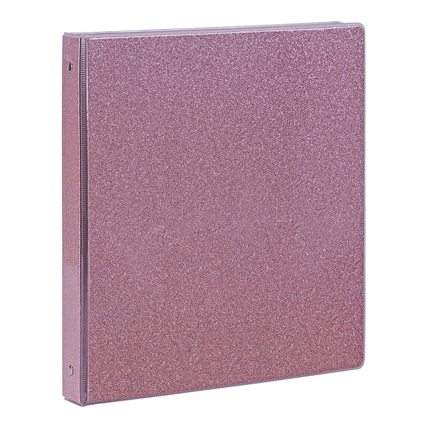 Office Depot Brand Fashion 3Ring Binder, 1" Round Rings, Pink Glitter