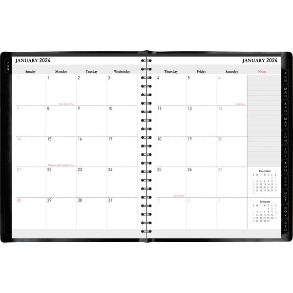 slide 2 of 4, Office Depot Brand Weekly/Monthly Planner, 8" X 11", Black, January To December 2024, Od710800, 8 in