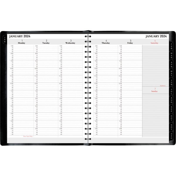 slide 3 of 4, Office Depot Brand Weekly/Monthly Planner, 8" X 11", Black, January To December 2024, Od710800, 8 in