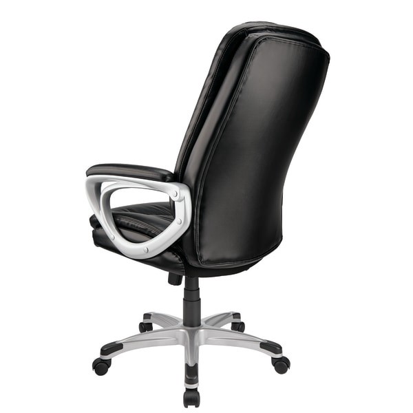 slide 6 of 6, Realspace Treswell Bonded Leather High-Back Executive Chair, Black/Silver, 1 ct