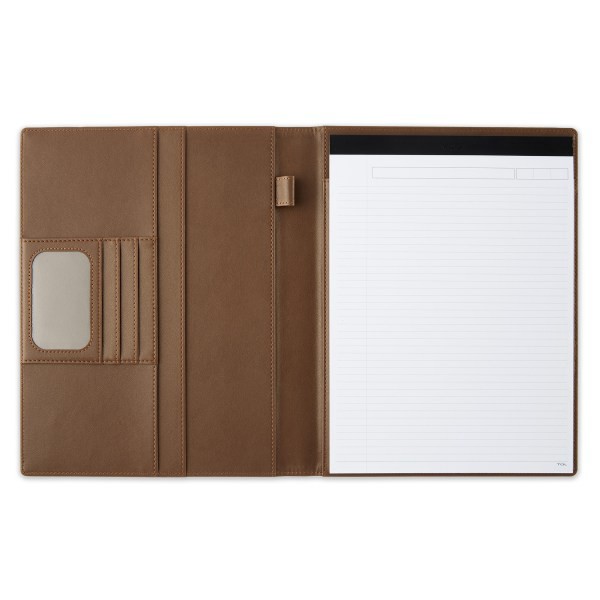 slide 2 of 2, TUL Vegan Leather Padfolio, Letter Size, Brown, 1 ct
