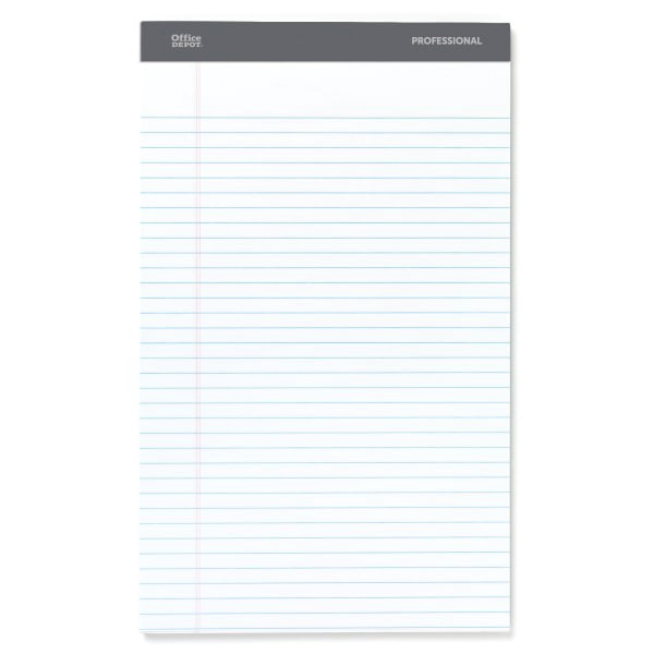 slide 4 of 6, Office Depot Brand Professional Legal Pad, 8 1/2'' X 14'', White, Legal Ruled, 50 Sheets, 4 Pads/Pack, 50 ct