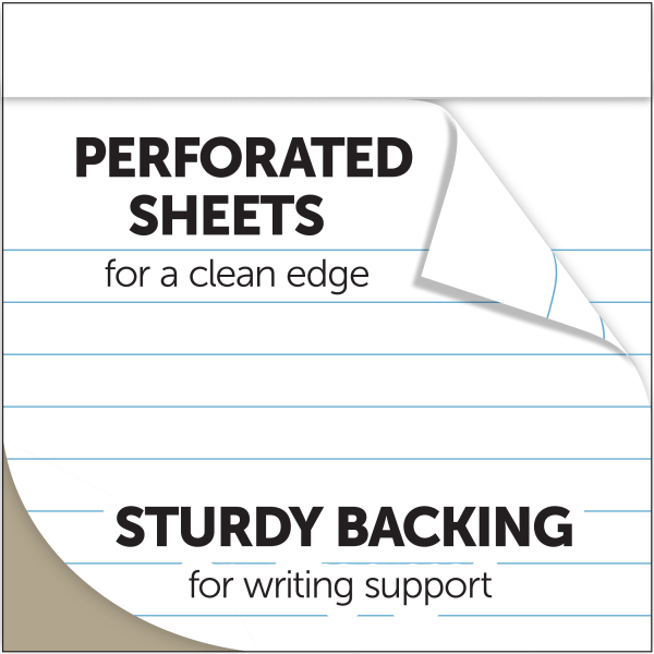 slide 6 of 6, Office Depot Brand Mini Perforated Legal Pad, 3" X 5", White, Pack Of 6 Pads, 6 ct