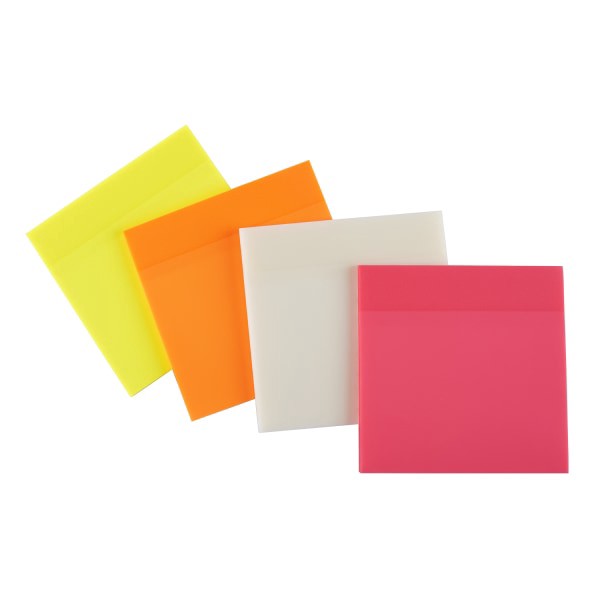 slide 4 of 4, Office Depot Brand Translucent Sticky Notes, 3" X 3", Orange, 50 Notes Per Pad, Pack Of 2 Pads, 2 ct